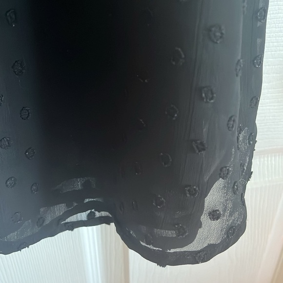 Sheer Polka Dots Ruffle Goth Keyhole Button whimsy Sleeveless Blouse Torrid - Picture 4 of 7